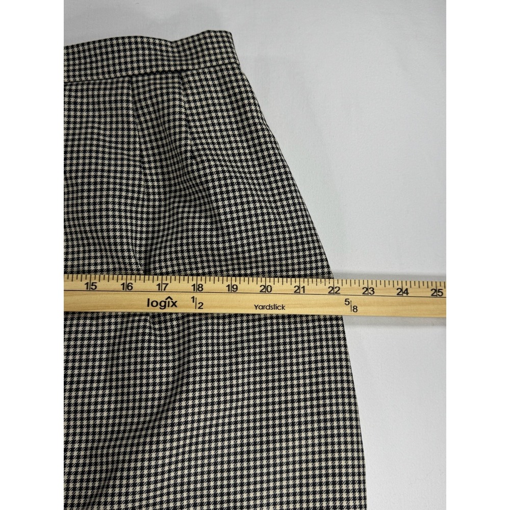 Akris Switzerland Black White Houndstooth Wool Pencil Skirt Vintage Luxury - Picture 5 of 12